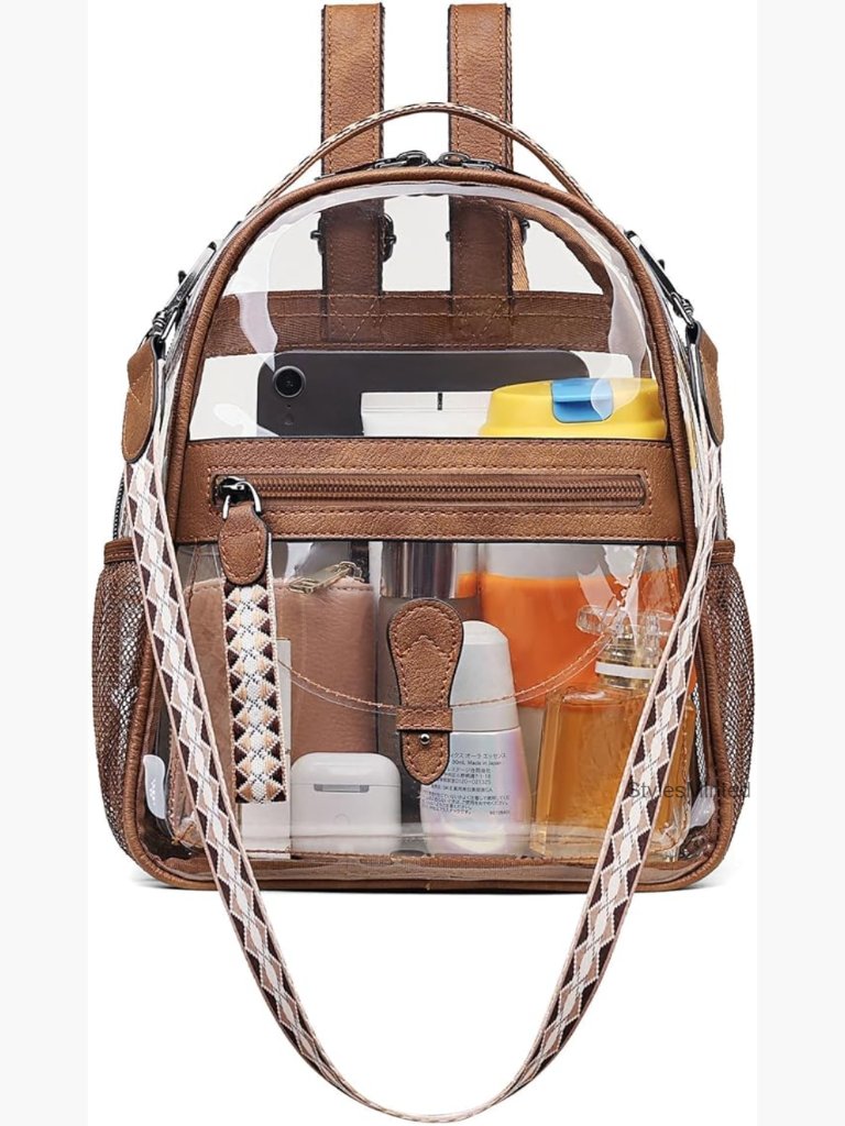 Clear Mini Backpack Purse, Stadium Approved Lightweight Pvc Handbag